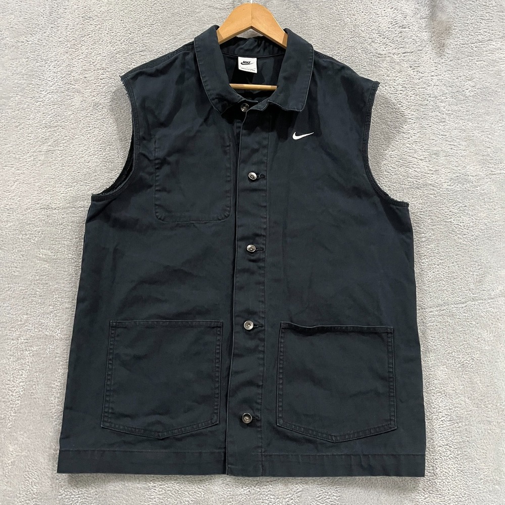 Nike Sportswear Vest Men's S Unlined Chore Coat‎ Black DQ5184 Y2K Retro